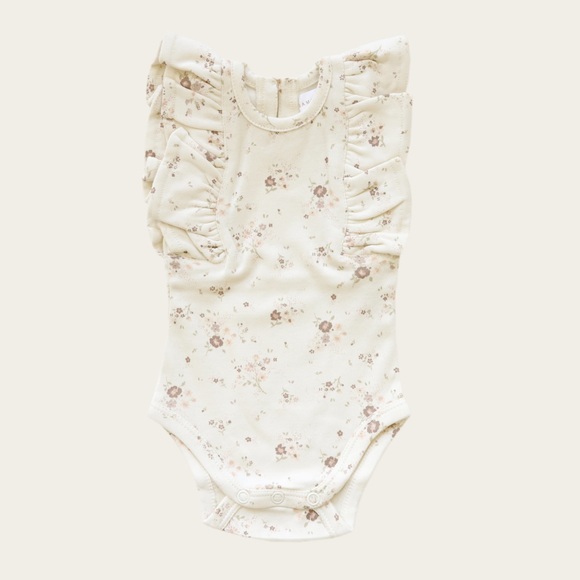 Jamie Kay Other - Jamie Kay NWT Periwinkle Floral Ruffle Sleeveless Baby Bodysuit